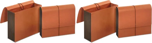Vista 2 de Universal 13090 Cartera expansible extra ancha con cordón elástico, carta, expansión de 5 1/4 pulgadas, color rojo