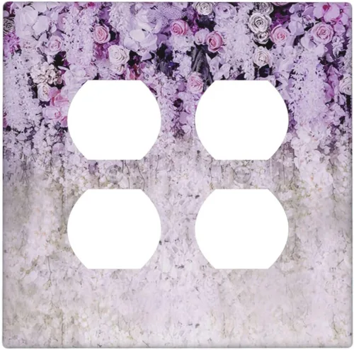 Vista 51 de Pintura al óleo de flores abstractas de 1 cuadrilla de interruptor de luz dúplex individual cubierta de salida placa de pared decorativa Placa