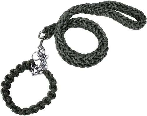 Vista 16 de Cuerda trenzada de nailon resistente, correa fuerte para perro de 4 pies y collar de entrenamiento para perros pequeños a grandes