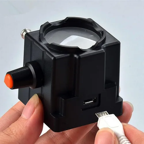 Vista 4 de Microscopio biológico recargable Fuente de luz LED Biología óptica ajustable Microscopio Lámpara inferior Microscopio Iluminadores de microscopio