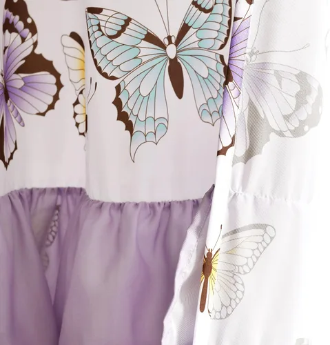 Vista 5 de Lush Decor Cortina de ducha con diseño de mariposa, 72 x 72 pulgadas, lila