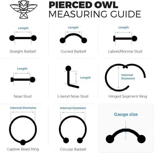 Vista 6 de Pierced Owl - 14G G23 Implant Grade Solid Titanium PVD Plated Internally Threaded Nipple Barbells, Sold as a Pair
