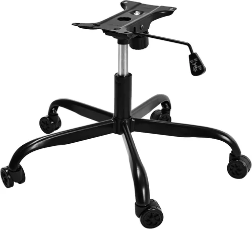 Vista 8 de Frassie Silla de juegos de oficina de repuesto con base de metal con cilindro de soporte de placa inferior, 5 ruedas (plateado)