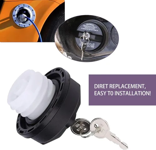 Vista 3 de Shakas 1 pieza de tapa de tanque de combustible para automóvil, tapa de tanque de combustible de plástico ABS con bloqueo y dos llaves, número