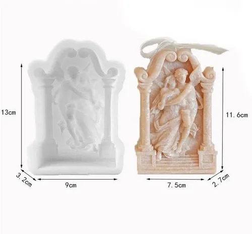 Vista 7 de Molde de vela de ángel para hacer velas, moldes de escultura de ángel en 3D, hermoso molde de fundición de resina de silicona, hecho a mano, molde
