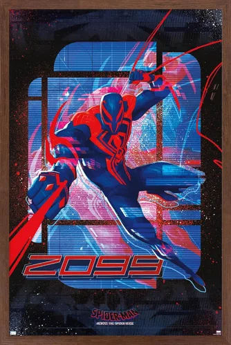 Vista 10 de Trends International Marvel Spider-Man: Across the Spider-Verse - Póster de pared de Spider-Man 2099, 14.72 x 22.37 pulgadas, versión enmarcada