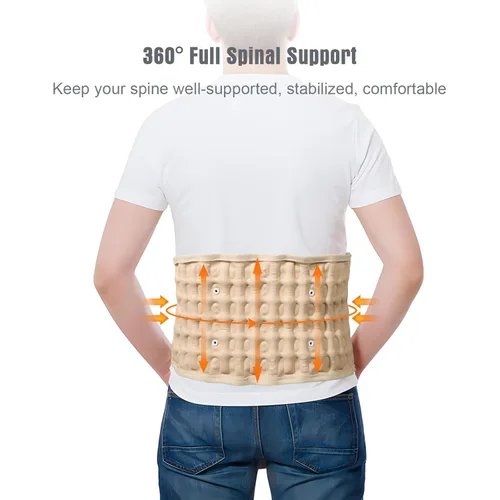 Vista 3 de Cinturón de espalda de descompresión para alivio del dolor de espalda baja y apoyo lumbar, cinturón de descompresión espinal para mujeres y hombres