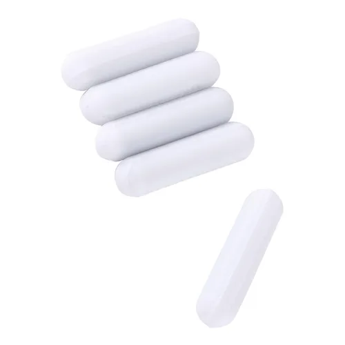 Vista 6 de 10 Uds blanco PTFE Stir Bars 7X30mm laboratorio agitador pulgas laboratorio Spinner para mezclador magnético