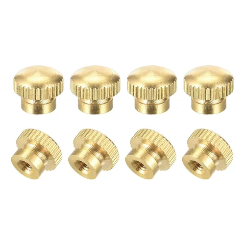 Vista 14 de uxcell Tuercas moleteadas de latón, M4x0.0.276 in redondo escalonado perillas sujetadores para impresora 3D, equipo electrónico, 8 piezas