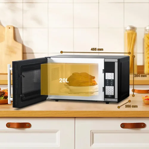 Vista 5 de Microondas pequeñas de 0.7 pies cúbicos compactas de 700 W, 6 menús automáticos con cocina Express de un solo toque, bloqueo para niños