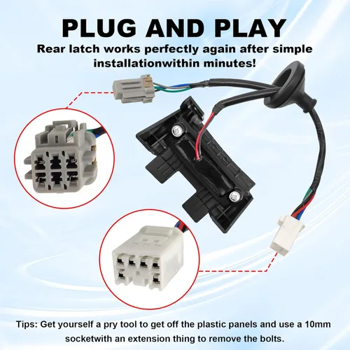 Vista 5 de Botón de escotilla de liberación de cerradura de puerta trasera Compatible con interruptor de botón de liberación de escotilla HDL exterior montaje