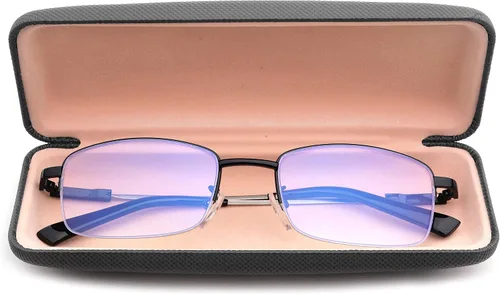 Vista 4 de Newbee Fashion Gafas de lectura multifocales progresivas con bloqueo de rayos azules, brazo de titanio con memoria 2 Pairs negro