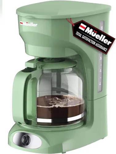 Vista 14 de MUELLER HOME Cafetera rosa de 12 tazas, jarra de borosilicato, apagado automático, accesorios de cocina rosa, filtro reutilizable, antigoteo
