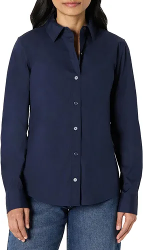 Vista 9 de Yaxa Essentials Camisa de vestir con botones y popelina elástica de ajuste regular para mujer