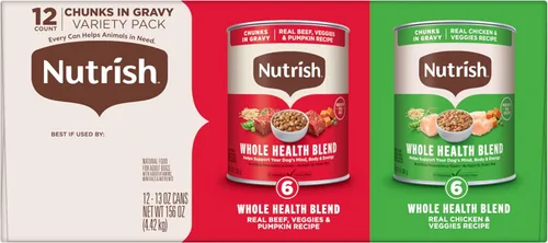Vista 9 de Nutrish Chunks in Gravy Variety Pack Wet Dog Food, 13 oz. Can (Rachael Ray)