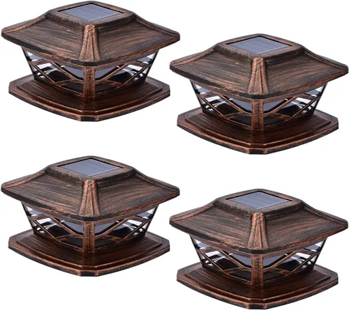 TWINSLUXES - Luces solares LED para postes al aire libre, 2 modos, impermeables, para valla solar, para postes de 4 x 4, 5 x 5 y 6 x 6pulgadas en
