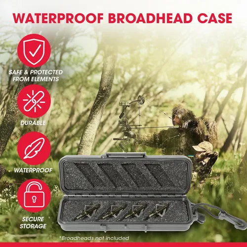 Vista 5 de SKB Cases iSeries - Funda rígida para exteriores, impermeable, con flecha, cabeza ancha, para acampar al aire libre, pesca y caza, color negro