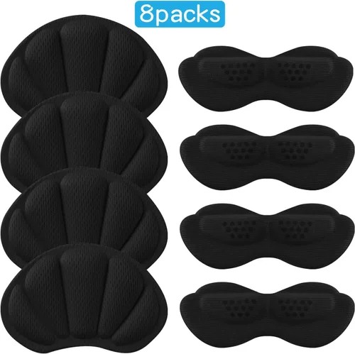 Vista 7 de Insertos de cojín trasero del talón, negro, (4pcs-Black+4pcs-Black-B)
