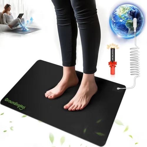 Alfombrilla de conexión a tierra para dormir, energía, alivio del dolor, inflamación, equilibrio, bienestar. Terapia conectada a tierra. Toma a