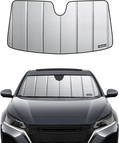 Vista 5 de Pigenius Parasol para parabrisas para Nissan Maxima 2009-2015 (A35) Sedán, acabado de cuero gris premium