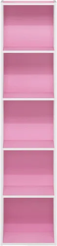 Vista 465 de Furinno - Estantería de cubos de 5 niveles serie Luder para libros y almacenamiento, color roble francés