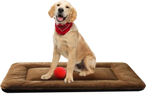 Vista 13 de Alfombrilla de cama para jaula de perro para perros extra pequeños. Cama de jaula de perro ultra suave. Alfombrilla de perrera lavable y Rosa