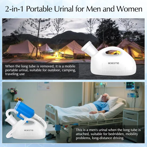 Vista 4 de Orinales portátiles para hombres, OOCOME Botella de orinal para hombres a prueba de derrames, botella de orina reutilizable para hombres, orinal