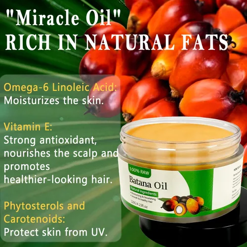 Vista 5 de Aceite de batana crudo para el crecimiento del cabello orgánico, 100% natural sin refinar aceite de botana para el crecimiento del cabello, bantana