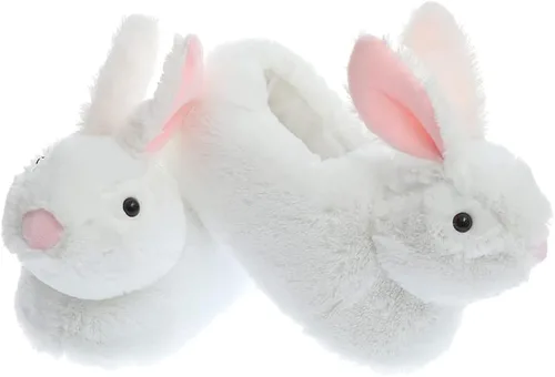 Vista 4 de Millffy Pantuflas clásicas de conejo para adultos, pantuflas de felpa de tamaño infantil, pantuflas de animales de pastor perro corgi disfraz