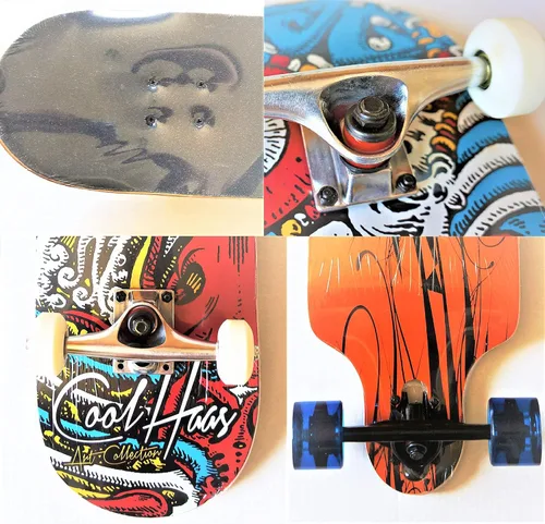 Vista 6 de VJ Patineta Longboard Cruiser Hardware Tornillos de 1.25 pulgadas y almohadilla elevadora de goma 0.118 in Negro