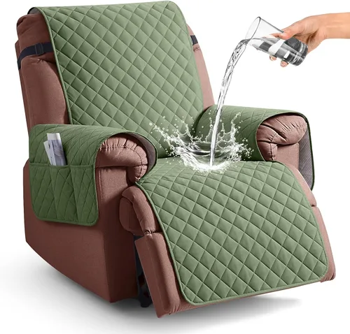 Vista 19 de KinCam Funda 100% Impermeable para Silla Reclinable, Fundas de Sofá Reclinable para Mascotas, Perros, Funda Deslizable de Sofá Reclinable Protector