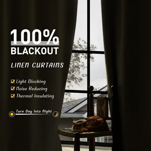 Vista 6 de UHITECH Cortinas opacas cortas de 24 pulgadas de largo para sala de estar, juego de 2 paneles con pestaña trasera, bolsillo para barra, cortinas