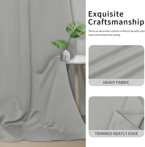 Vista 433 de Easy-Going - Cortinas opacas para dormitorio, aislamiento térmico sólido con ojales, cortinas de ventana para reducción de ruido, cortinas