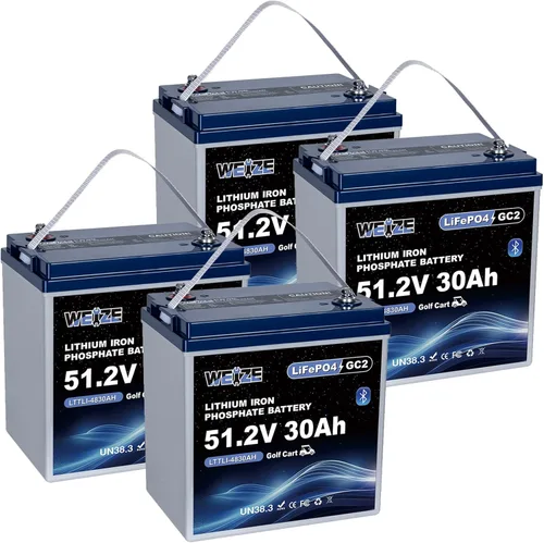 Vista 12 de WEIZE Batería LiFePO4 para carrito de golf Bluetooth 36V 45AH GC2, celdas de grado A, BMS de 100 A, batería de litio de ciclo profundo de protección