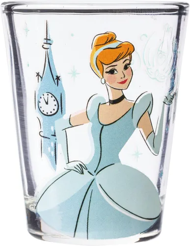 Vista 4 de Silver Buffalo Disney Princess With Ariel, Belle, Tiana y Cenicienta - Juego de 4 mini vasos de 1.5 onzas