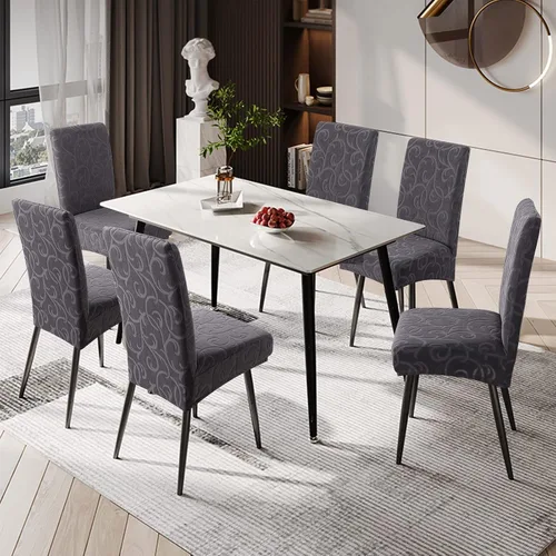 Vista 5 de Genina Fundas impermeables para sillas Parsons de comedor, fundas elásticas para sillas Parsons para comedor, cocina, funda protectora para silla