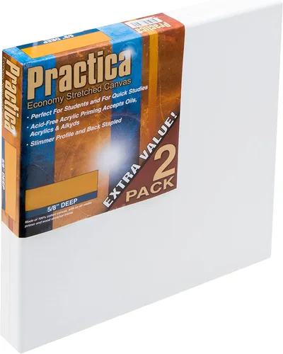 Vista 12 de Practica - Lienzo para pintar, libre de ácido. Lienzo de algodón económico, 2 unidades, múltiples tamaños