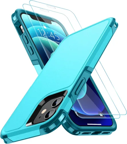 Vista 27 de SPIDERCASE Funda diseñada para iPhone 12/iPhone 12 Pro, protección contra caídas de grado militar de 10 pies, con 2 protectores de pantalla
