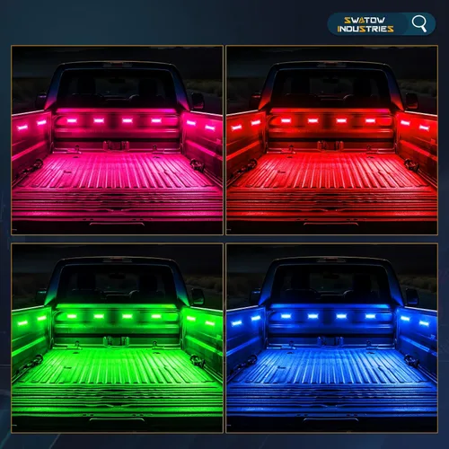 Vista 8 de Luces de cama de camioneta RGB LED Kits de luz de cama con control Bluetooth Luces de carga traseras Iluminación de camioneta Accesorios de carga