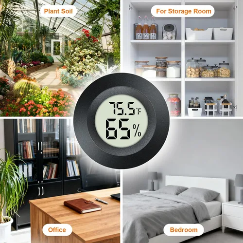 Vista 5 de 2 unidades de termómetro higrómetro mini digital con pantalla LCD, medidor de humedad para interiores y exteriores, temperatura