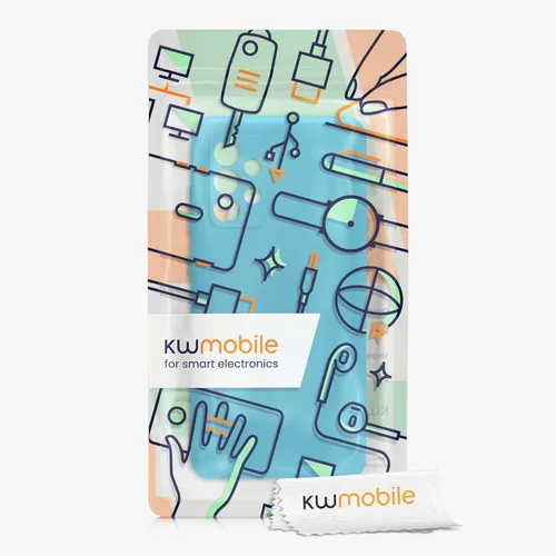 Vista 7 de kwmobile Funda compatible con Samsung Galaxy A52 / A52 5G / A52s 5G - Funda de silicona TPU con acabado suave - Azul claro