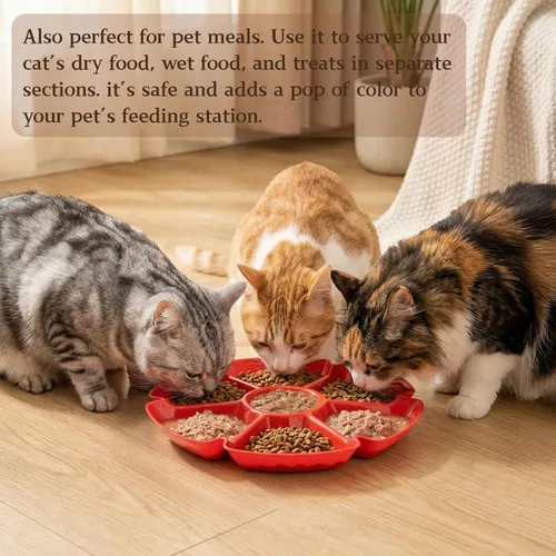 Vista 5 de AVLA 12 bandejas de plástico para servir aperitivos, platos divididos de 12 pulgadas irrompibles con chips y inmersión, platos redondos de 7