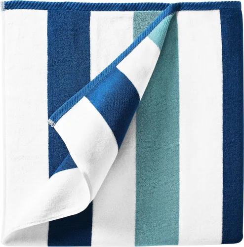 Vista 16 de Laguna Beach Textile Co. Toalla de playa Tropical Cabana - De gran tamaño, de felpa, 630 GSM de algodón - Azul Agave