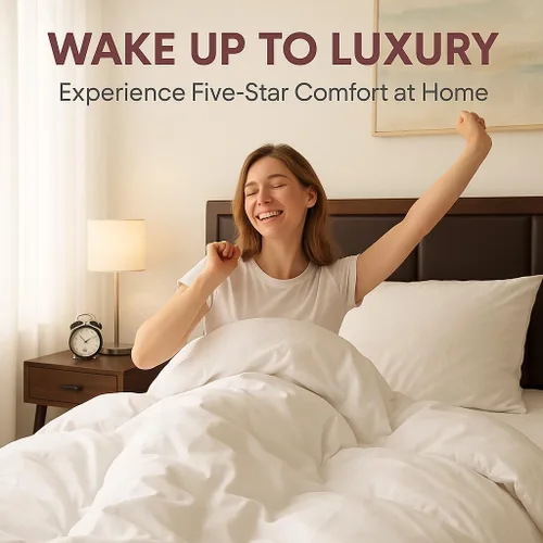 Vista 4 de Superity Luxurious Hotel Quality Funda de edredón tamaño individual – 100% algodón suave y cómodo – Diseñada para edredón tamaño individual – 200