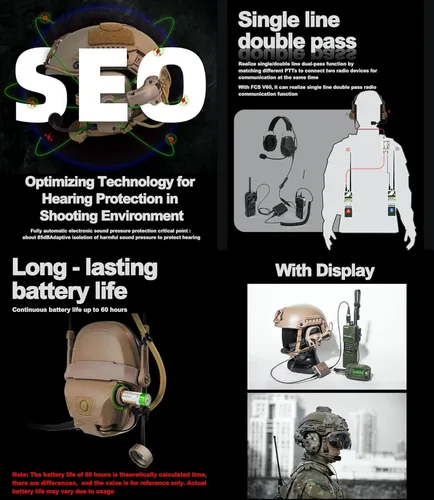 Vista 5 de FMATAL GEAR 2026 AMP Tactical Headset, NRR 26dB Digital Noise Reduction Earmuffs for Hearing Protection, Communication