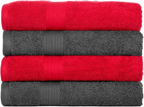Vista 60 de Ample Decor Juego de 12 toallas de baño de 600 GSM, 100% algodón, 4 toallas de baño, 4 toallas de mano, 4 paños de lavado, absorbentes y suaves