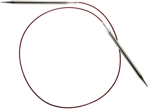 ChiaoGoo Aguja circular de tejer de acero inoxidable de 32 pulgadas (81 cm), color rojo, tamaño EE. UU. 0 (2 mm) 7032-0
