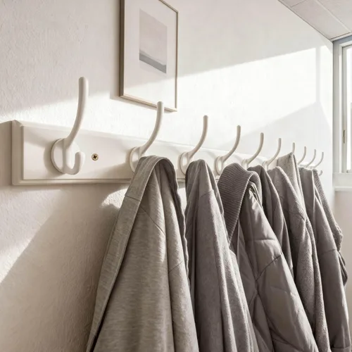 Vista 3 de WEBI Perchero de pared para montar en la pared, ganchos para colgar en la pared de 38 1/4" de largo, perchero de pared de bambú con gancho