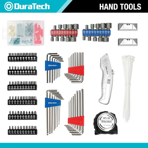 Vista 4 de DURATECH Juego de 269 herramientas manuales para reparación del hogar, kit de herramientas manuales mecánicas de uso diario con bolsa