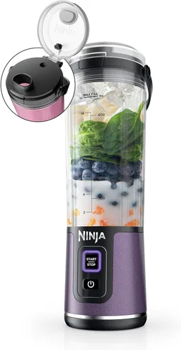 Vista 29 de Ninja BC155PS Blast - Licuadora portátil de dos unidades, inalámbrica, recipiente de 18 onzas, licuadora personal para batidos y smoothies, sin BPA